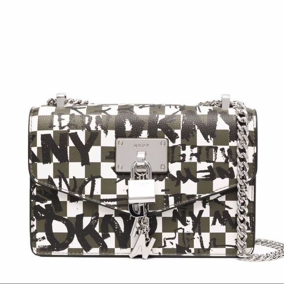 Dkny Handbags - NWOT DKNY Check-graffiti Shoulder Bag In Green crossbody bag